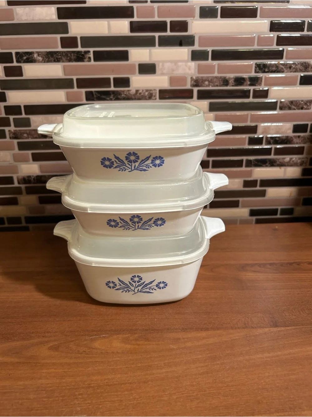 Vintage Corningware Blue Cornflower Casserole Dishes- Set of 3